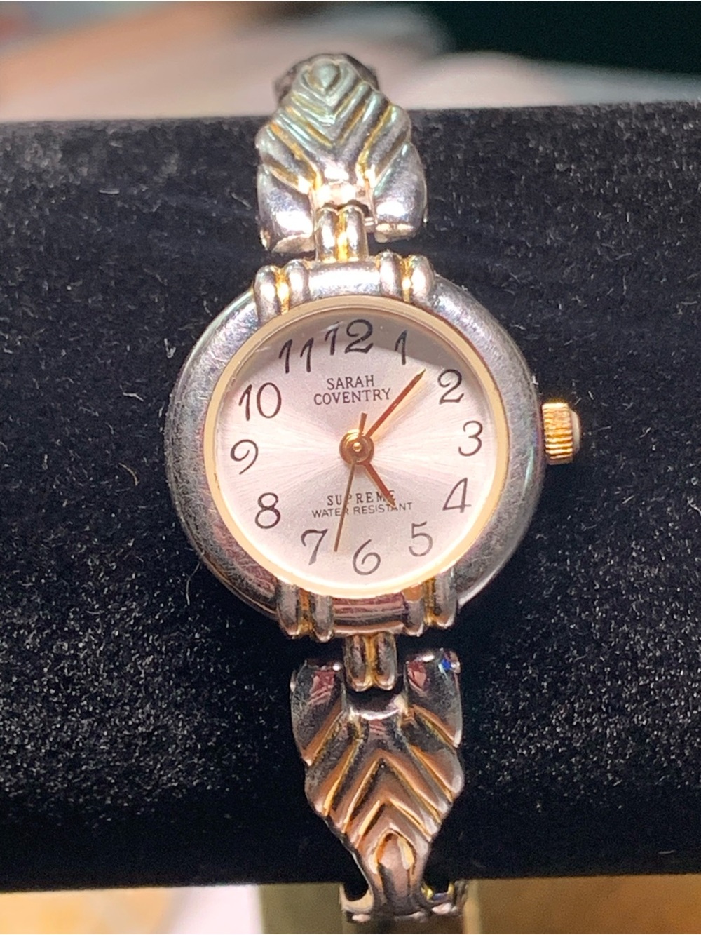 Sarah Coventry Silver and Gold Tone Women's Bracelet Watch with Leaf Links